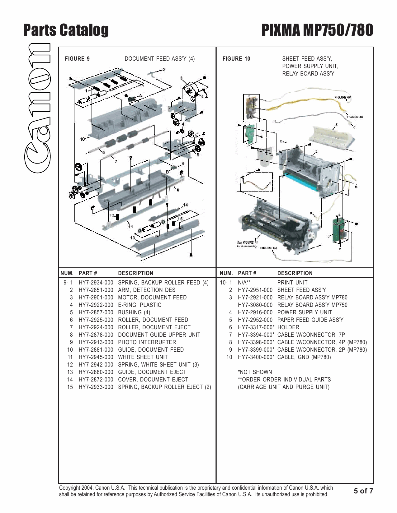 Canon PIXMA MP780 MP750 Parts Catalog Manual-6